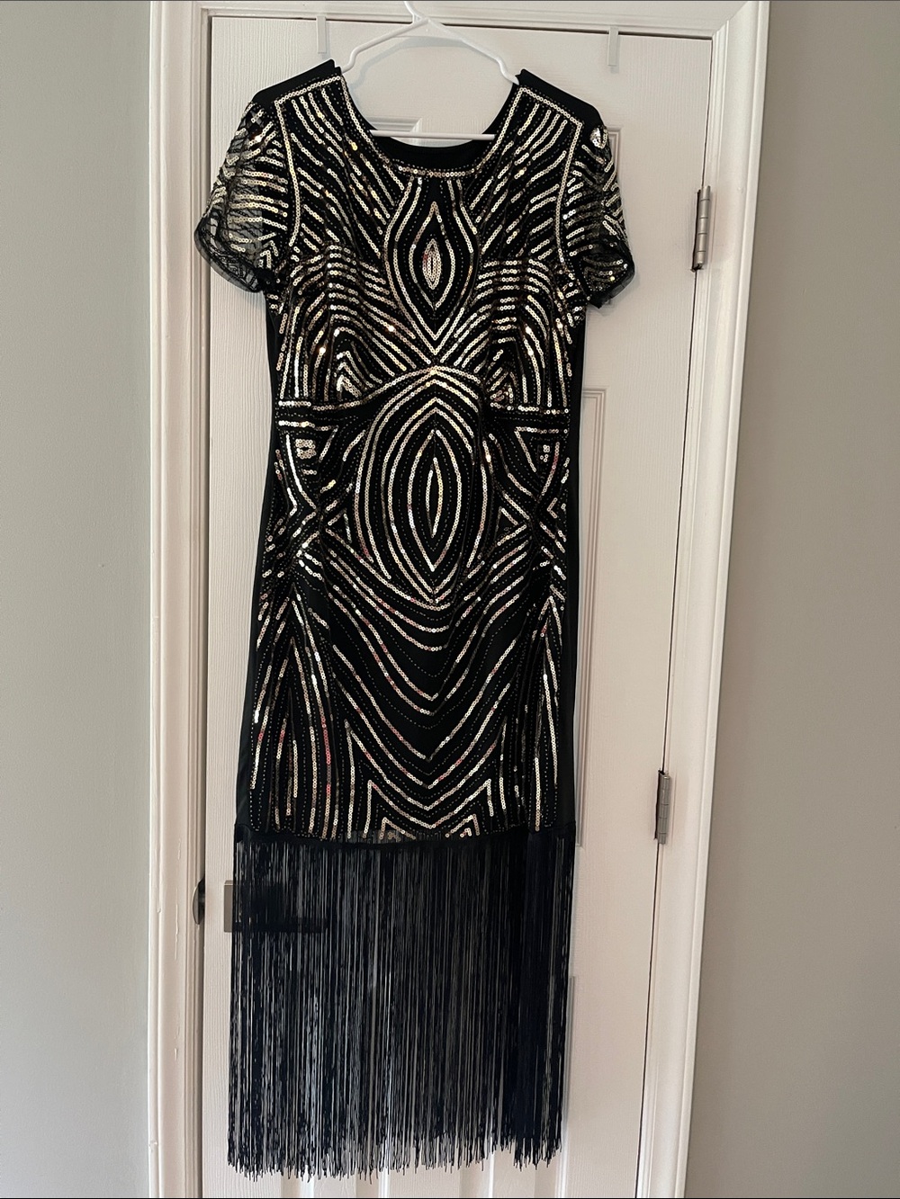 Black and Gold Flapper Dress